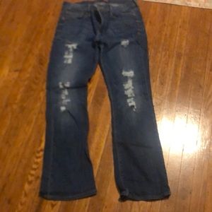 Express Barely Boot size 10s distressed jeans